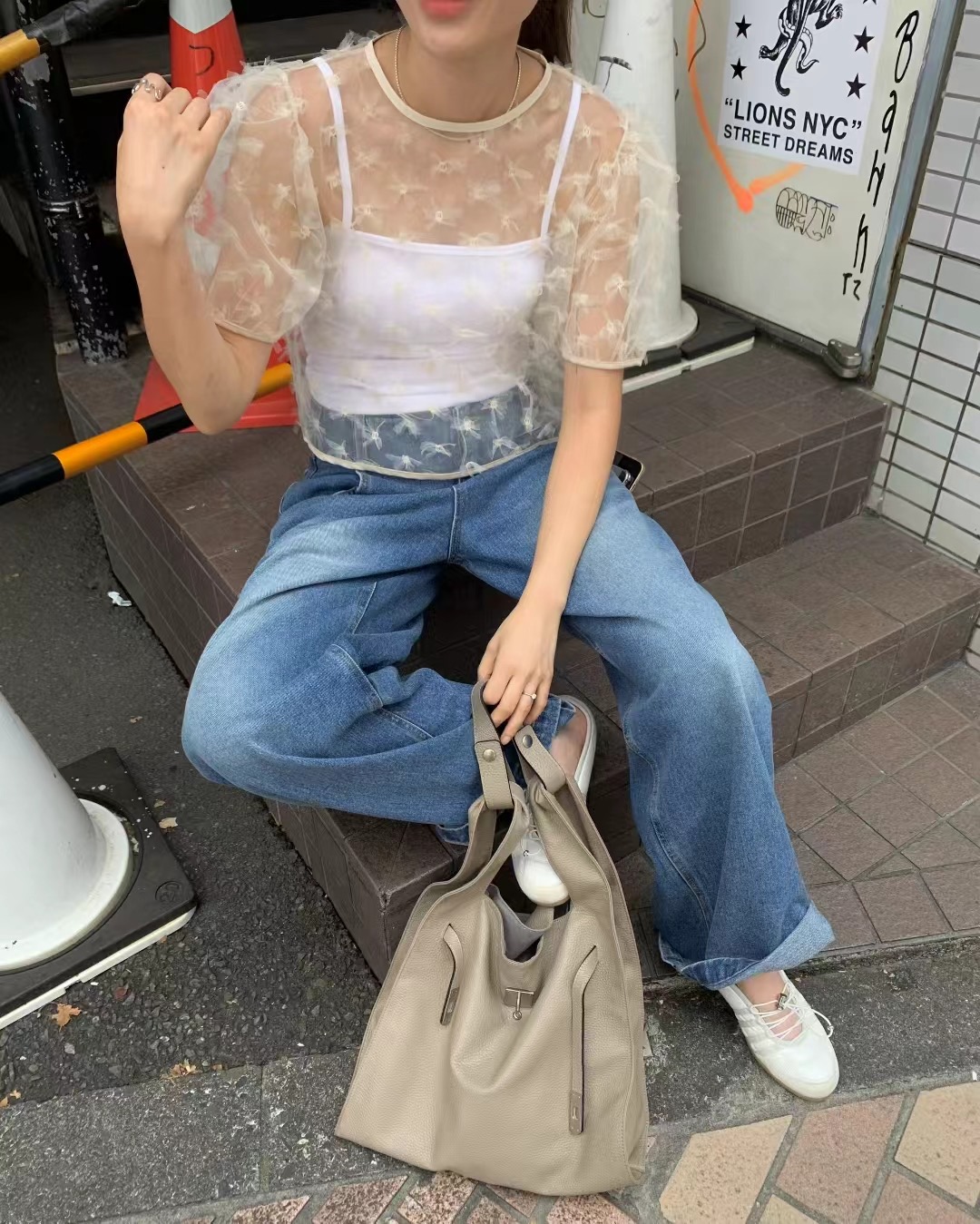 ONDA東大門㊣實拍女士新款休閑職業25秋冬時尚襯衫蕾絲衫透明ONDA襯衫/蕾絲衫