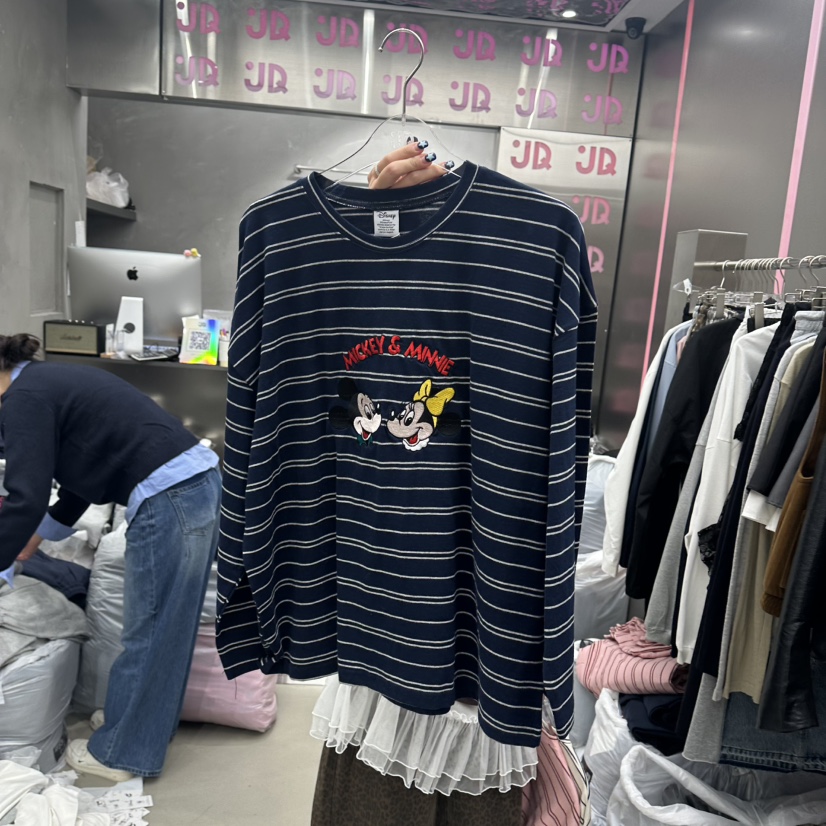 JUDYQUE韓國代購㊣女裝新品休閑25秋冬人氣真品熱賣長袖T恤JUDYQUE長袖T恤圖色2