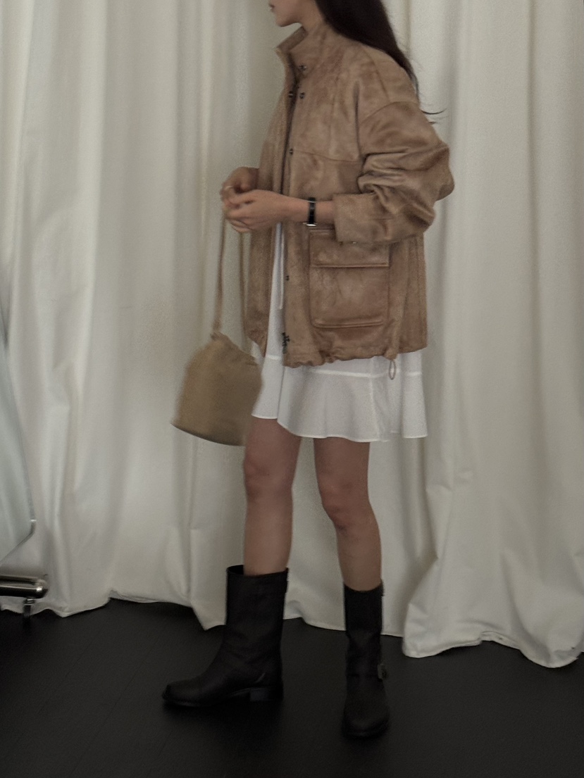 LONG PEAK韓國代購㊣女裝新款推薦休閑時尚25秋冬夾克絨面革LONG PEAK夾克