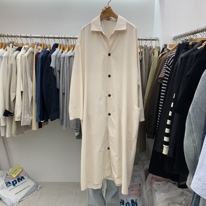 DRESS ROOM東大門㊣直郵女士新品推薦真品時尚熱賣長款風衣DRESS ROOM長款風衣