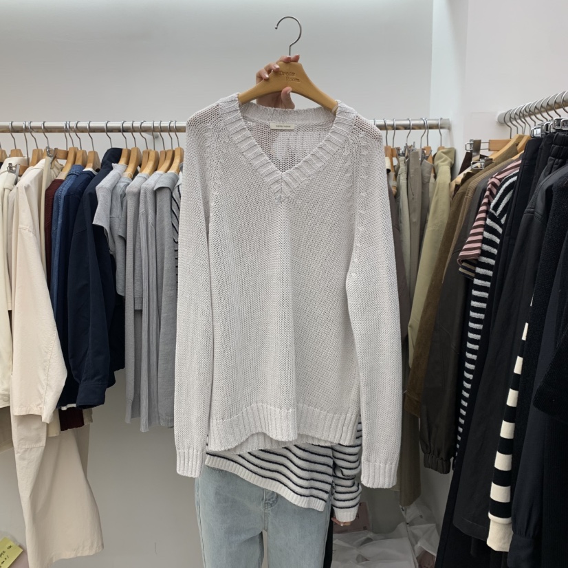 DRESS ROOM東大門㊣直郵女裝新款熱賣推薦人氣職業針織衫V領DRESS ROOM針織衫