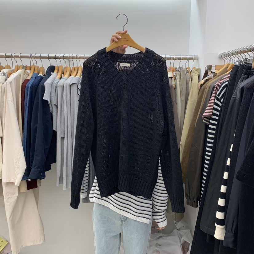 DRESS ROOM東大門㊣直郵女裝新款熱賣推薦人氣職業針織衫V領DRESS ROOM針織衫圖色3