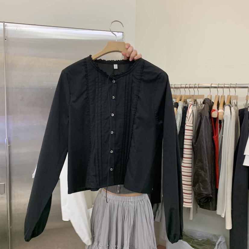 PORTS MOSS韓國直郵㊣女士新品休閑人氣真品25秋冬襯衫蕾絲衫PORTS MOSS襯衫/蕾絲衫