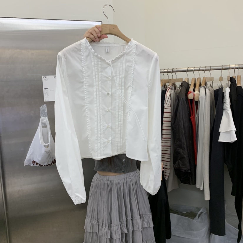 PORTS MOSS韓國直郵㊣女士新品休閑人氣真品25秋冬襯衫蕾絲衫PORTS MOSS襯衫/蕾絲衫圖色2