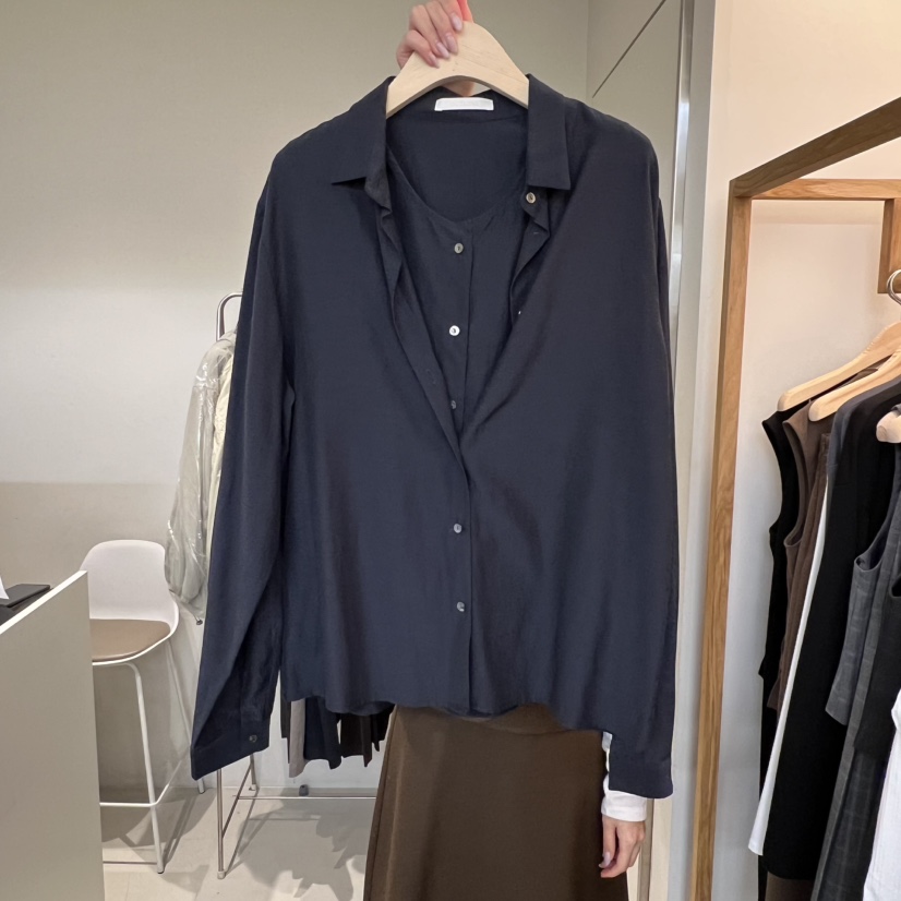OUTRENE東大門㊣代購女裝新款25秋冬推薦休閑襯衫蕾絲衫假兩件OUTRENE襯衫/蕾絲衫圖色3
