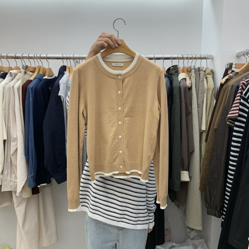 DRESS ROOM韓國代購㊣女裝新品休閑真品人氣熱賣針織衫開衫DRESS ROOM針織衫