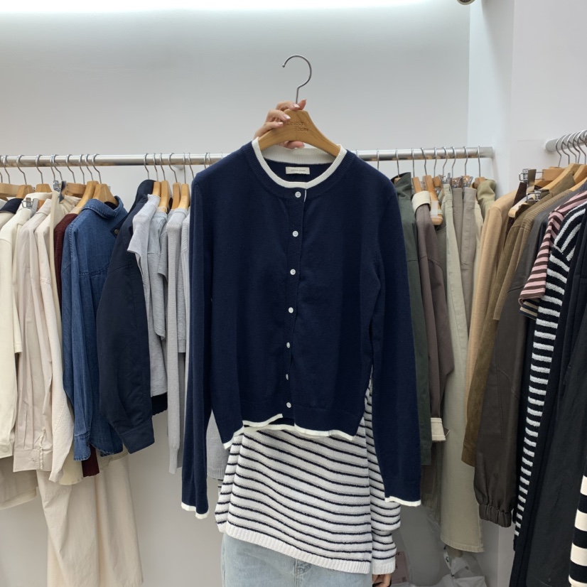 DRESS ROOM韓國代購㊣女裝新品休閑真品人氣熱賣針織衫開衫DRESS ROOM針織衫圖色2