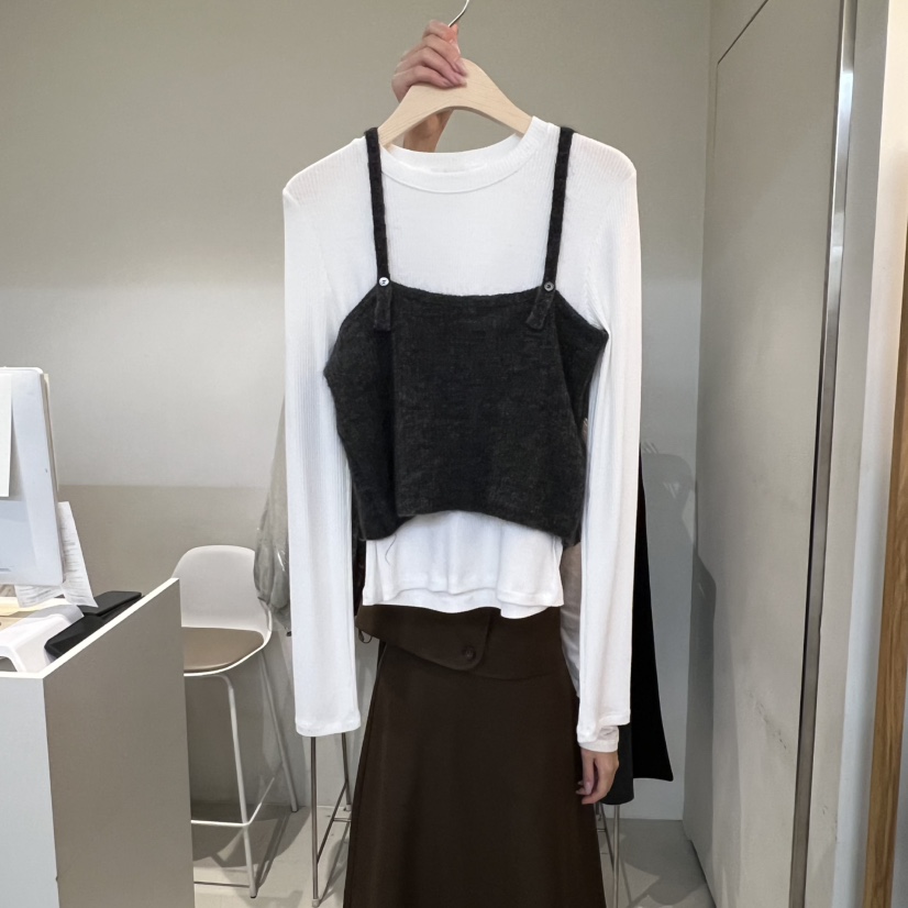 OUTRENE韓國代購㊣女裝新品休閑25秋冬吊帶背心不含內搭緊身OUTRENE吊帶/背心圖色3