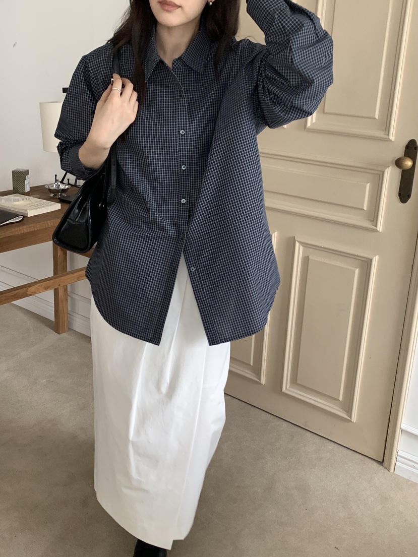 CM韓國代購㊣女士新款推薦真品人氣熱賣時尚襯衫蕾絲衫格紋CM_centimeter襯衫/蕾絲衫