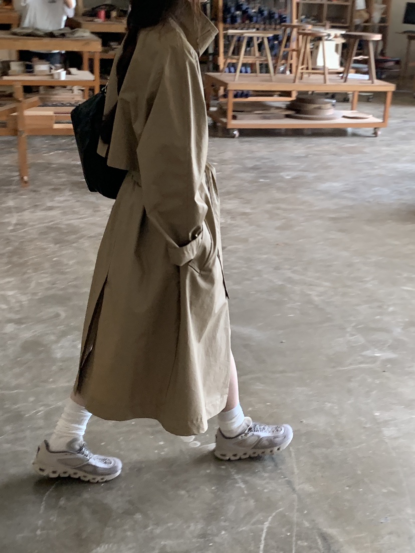 LOGARDEN韓國直郵㊣女士新款時尚真品休閑職業25秋冬長款風衣LO GARDEN長款風衣