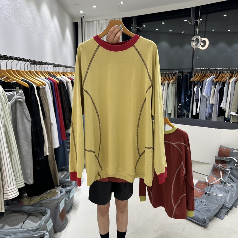 TREND SELLER/G東大門㊣直郵女裝新款25秋冬真品熱賣長袖T恤G/TREND SELLER長袖T恤圖色2