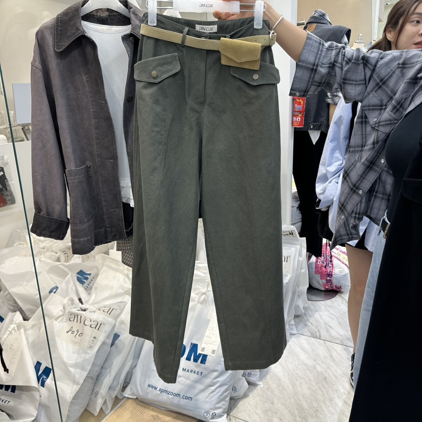 RUMIRU/AWEAR韓國直郵㊣女裝新品休閑推薦人氣休閑褲不含腰帶awear/RUMIRU休閑褲