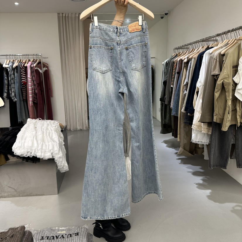 VAULT韓國代購㊣女裝新款時尚職業熱賣真品推薦25秋冬牛仔褲VAULT牛仔褲
