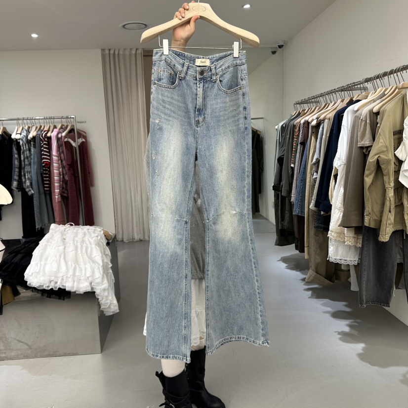 VAULT韓國代購㊣女裝新款時尚職業熱賣真品推薦25秋冬牛仔褲VAULT牛仔褲