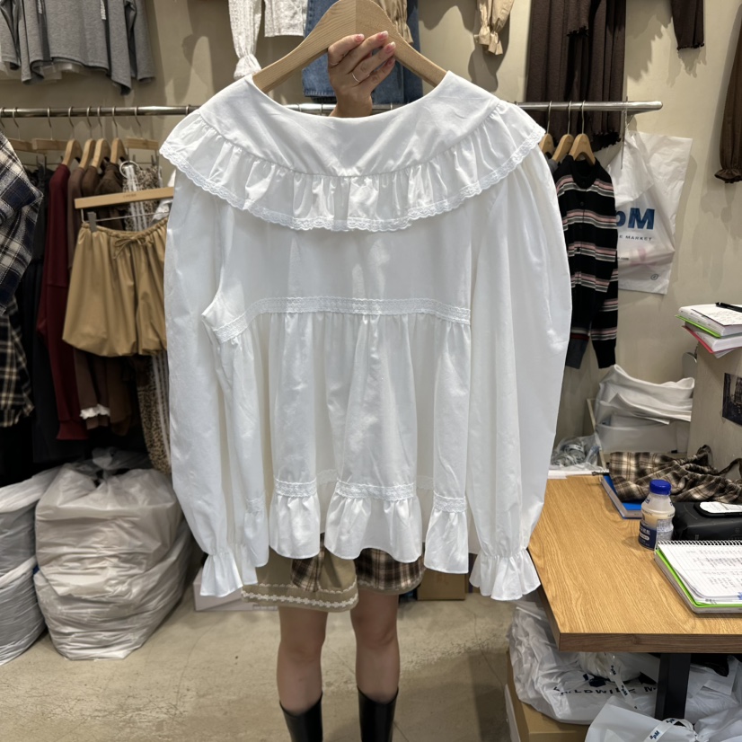 J PEAK/BY FLOW東大門㊣直郵女士新款人氣休閑襯衫蕾絲衫J PEAK襯衫/蕾絲衫