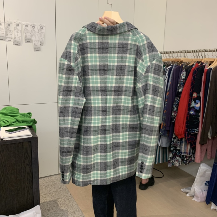DOHWAJI東大門㊣實拍女裝新品25秋冬時尚夾克意大利面料格紋DOHWAJI夾克