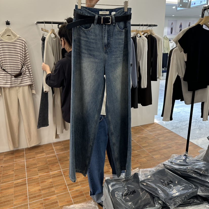 LOGON東大門㊣代購女裝新品時尚25秋冬真品熱賣牛仔褲不含腰帶LOGON牛仔褲