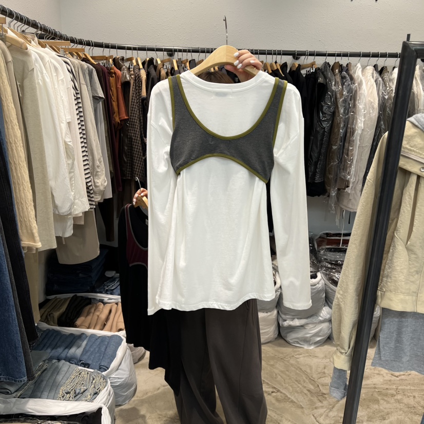 ALMOND PEPE東大門㊣實拍女士新品職業熱賣休閑長袖T恤套裝ALMOND PEPE長袖T恤