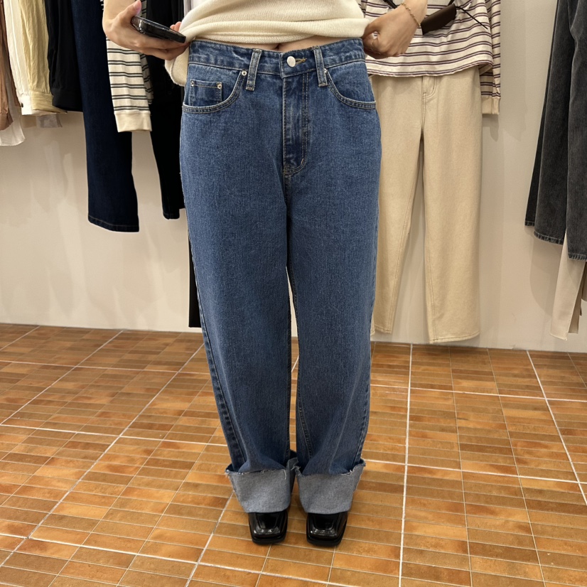 LOGON東大門㊣實拍女裝新品休閑推薦熱賣25秋冬時尚真品牛仔褲LOGON牛仔褲