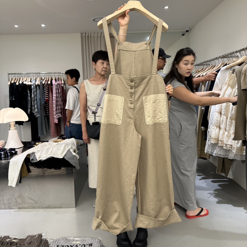 VAULT東大門㊣實拍女裝新款推薦時尚真品連體褲人字紋工裝褲VAULT連體褲