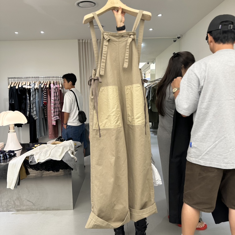 VAULT東大門㊣實拍女裝新款推薦時尚真品連體褲人字紋工裝褲VAULT連體褲