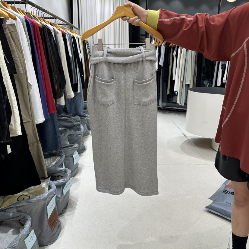 TREND SELLER/G韓國代購㊣女士新品真品時尚人氣長裙含腰帶G/TREND SELLER長裙