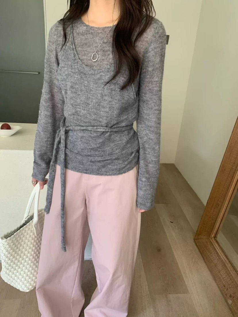 DOUZEMOIS東大門㊣實拍女裝新品25秋冬職業時尚針織衫假兩件DOUZEMOIS針織衫