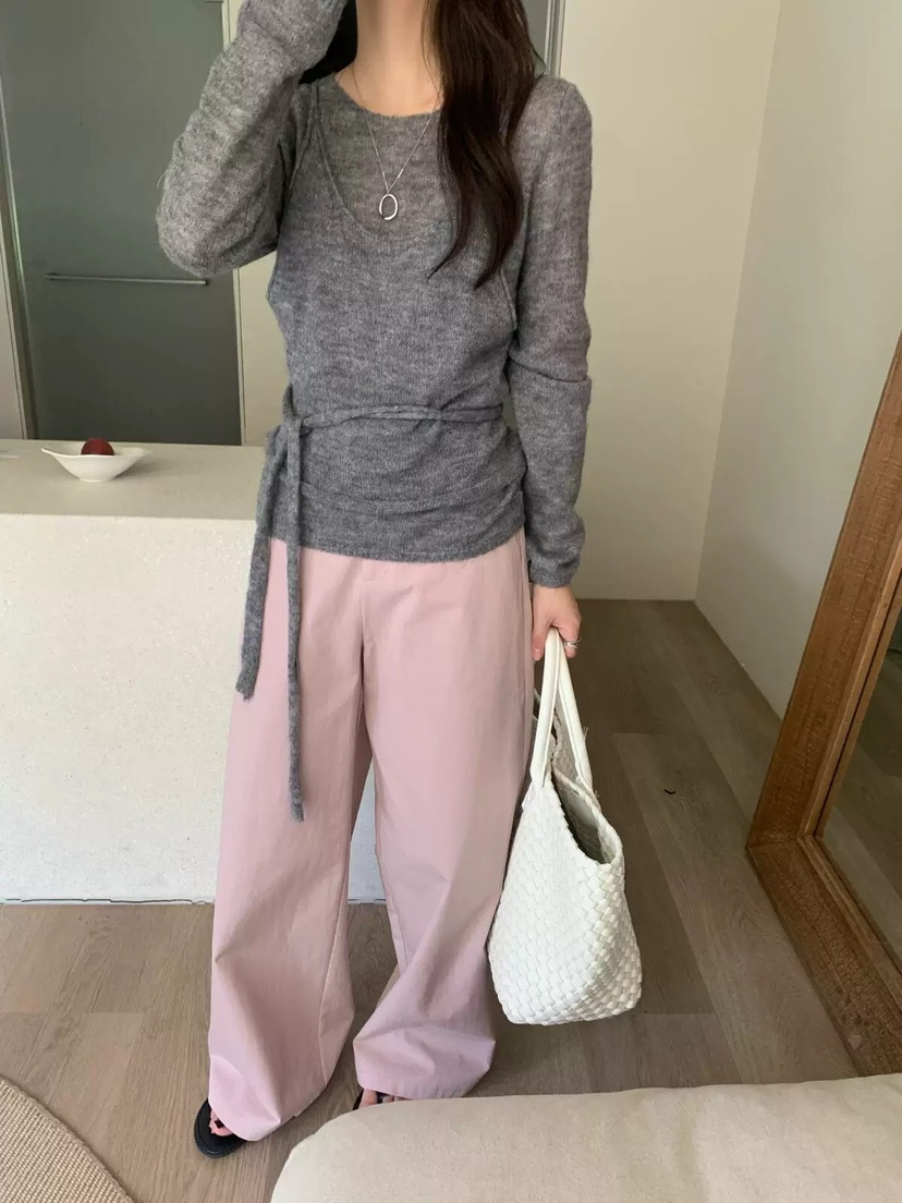 DOUZEMOIS東大門㊣實拍女裝新品25秋冬職業時尚針織衫假兩件DOUZEMOIS針織衫圖色3
