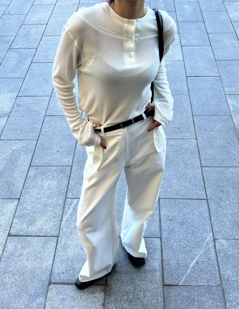 OVER NEAR東大門㊣實拍女士新款推薦休閑職業時尚熱賣長袖T恤OVER NEAR長袖T恤