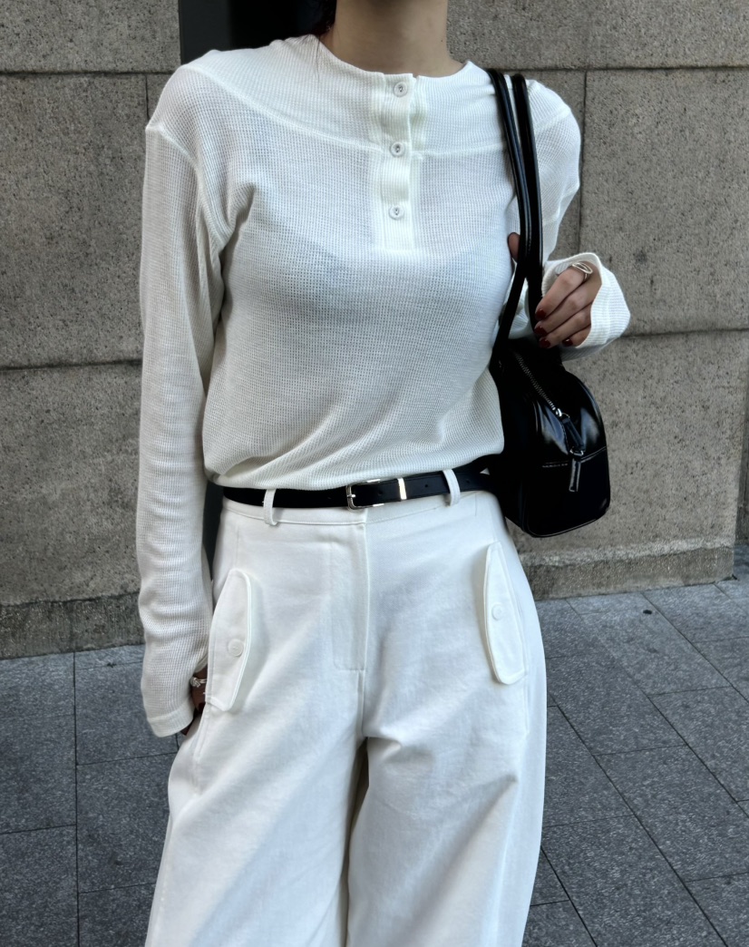 OVER NEAR東大門㊣實拍女士新款推薦休閑職業時尚熱賣長袖T恤OVER NEAR長袖T恤