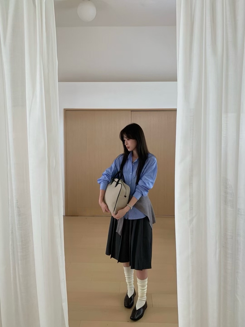 DOUZEMOIS韓國代購㊣女士新品熱賣真品職業推薦襯衫蕾絲衫條紋DOUZEMOIS襯衫/蕾絲衫