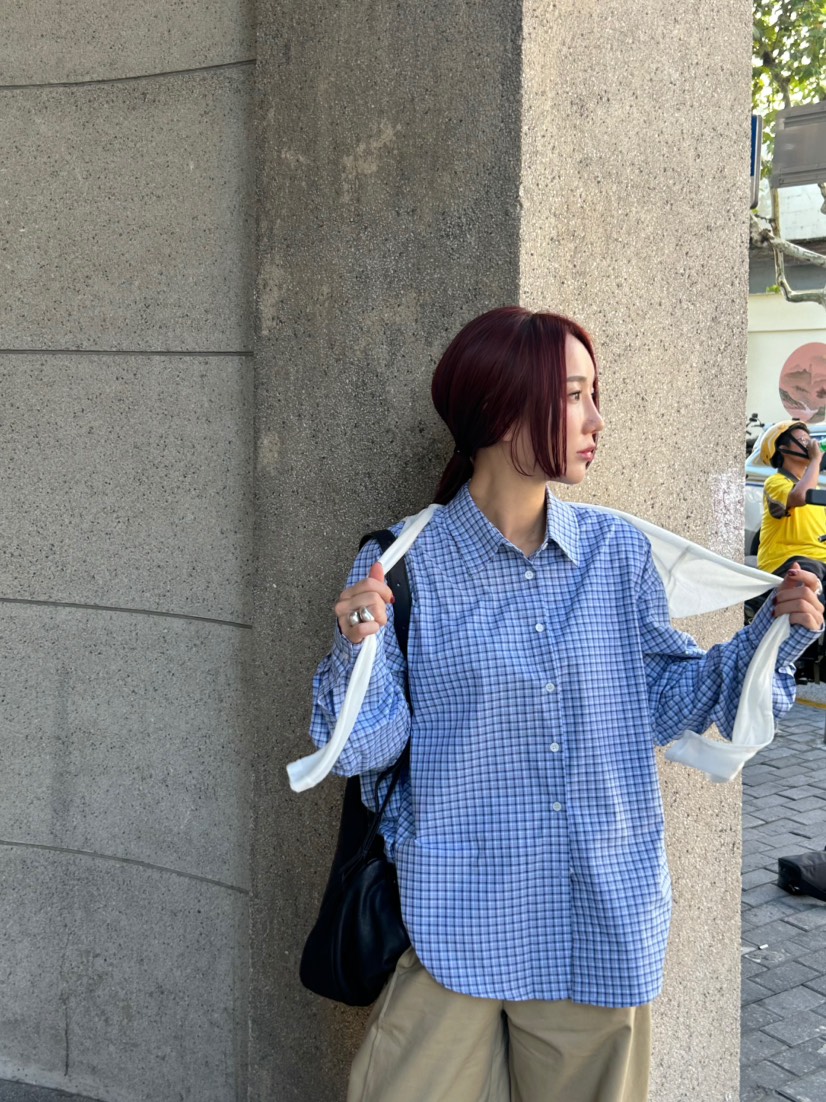 OVER NEAR東大門㊣代購女士新品25秋冬時尚真品襯衫蕾絲衫OVER NEAR襯衫/蕾絲衫