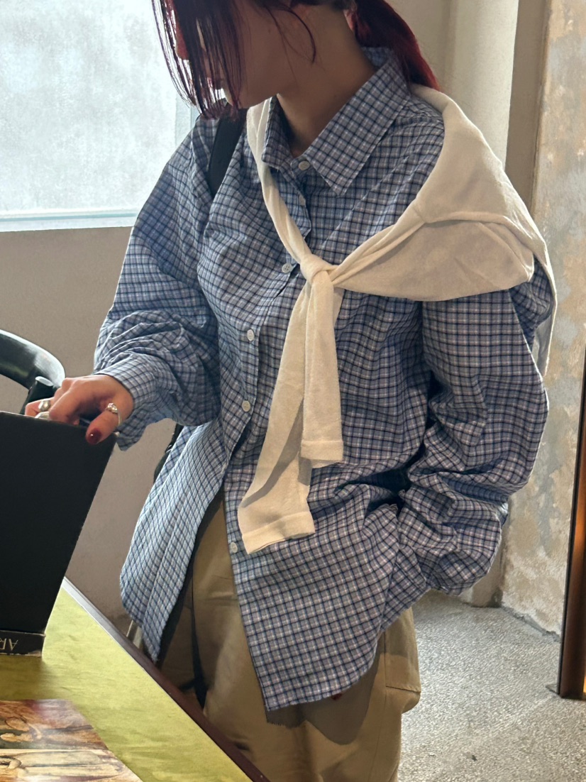 OVER NEAR東大門㊣代購女士新品25秋冬時尚真品襯衫蕾絲衫OVER NEAR襯衫/蕾絲衫