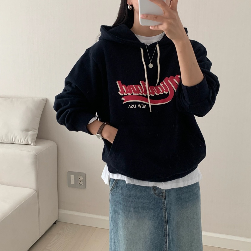 HELLO JINI韓國代購㊣女裝新品休閑人氣熱賣時尚職業25秋冬衛衣HELLO JINI衛衣