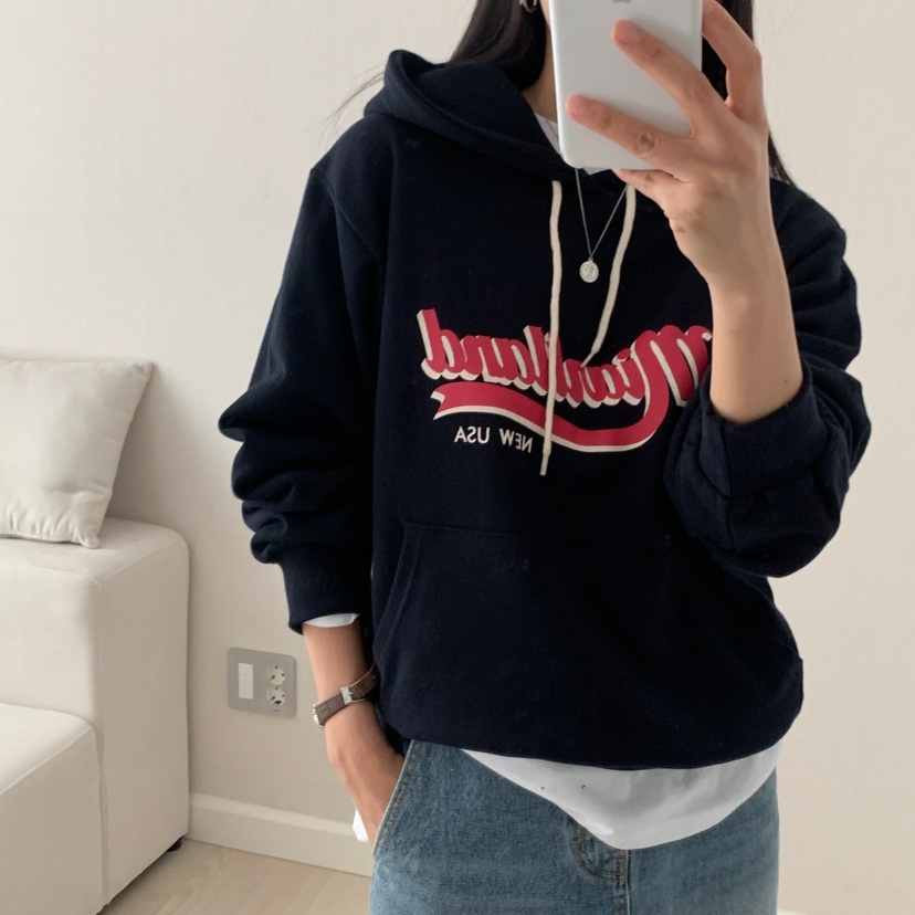 HELLO JINI韓國代購㊣女裝新品休閑人氣熱賣時尚職業25秋冬衛衣HELLO JINI衛衣