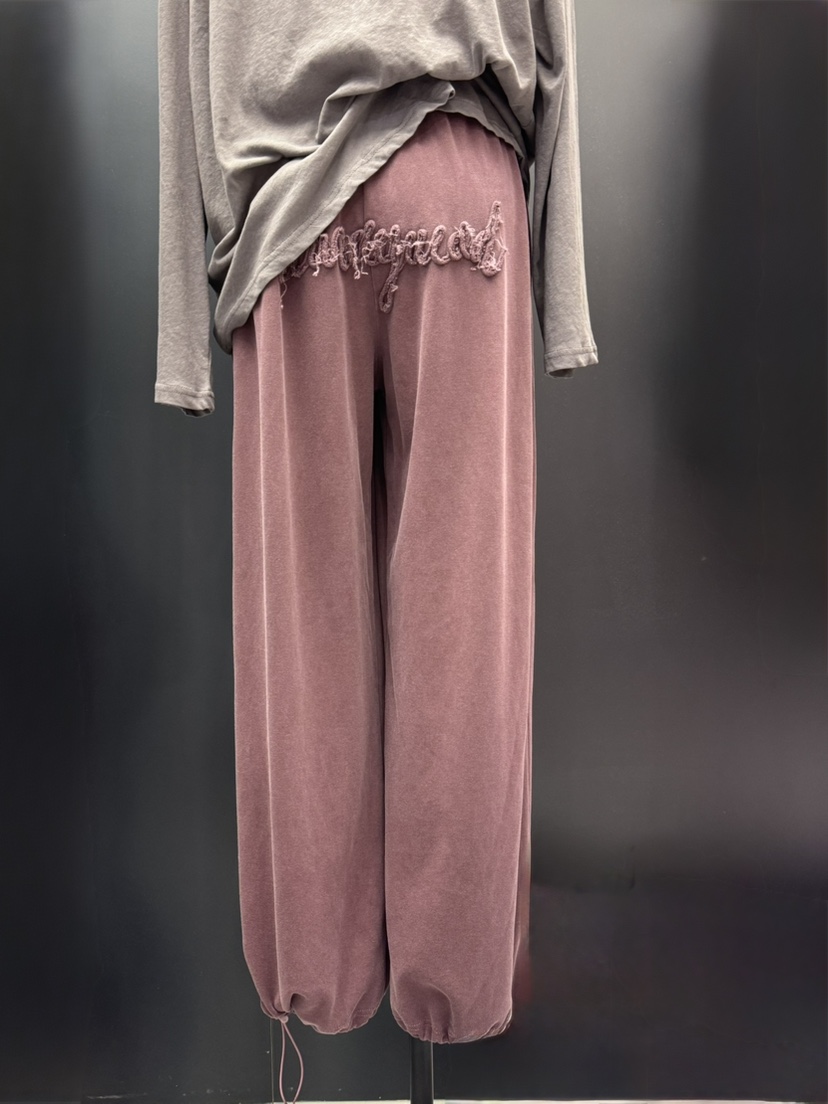 UNA/THE MAY東大門㊣代購女裝新品休閑人氣休閑褲水洗刺繡THEMAY/UNA休閑褲