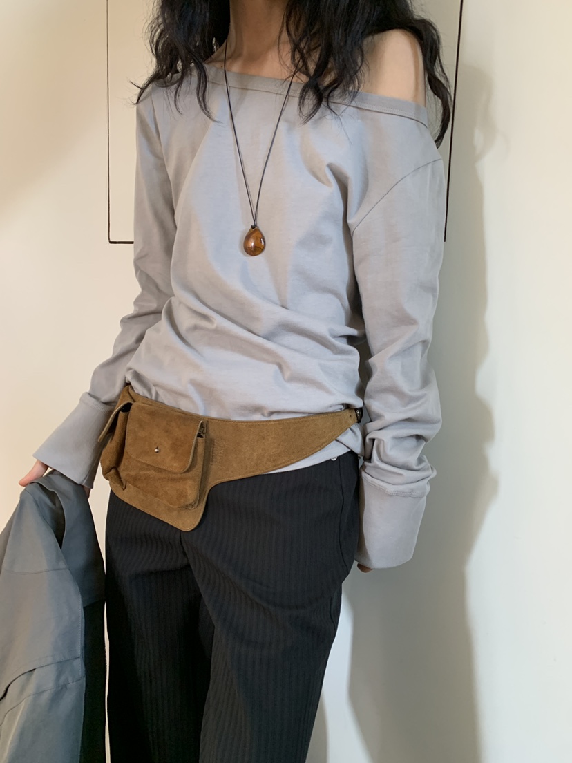 OURS東大門㊣實拍女士新品時尚25秋冬休閑人氣推薦長袖T恤船領OURS長袖T恤