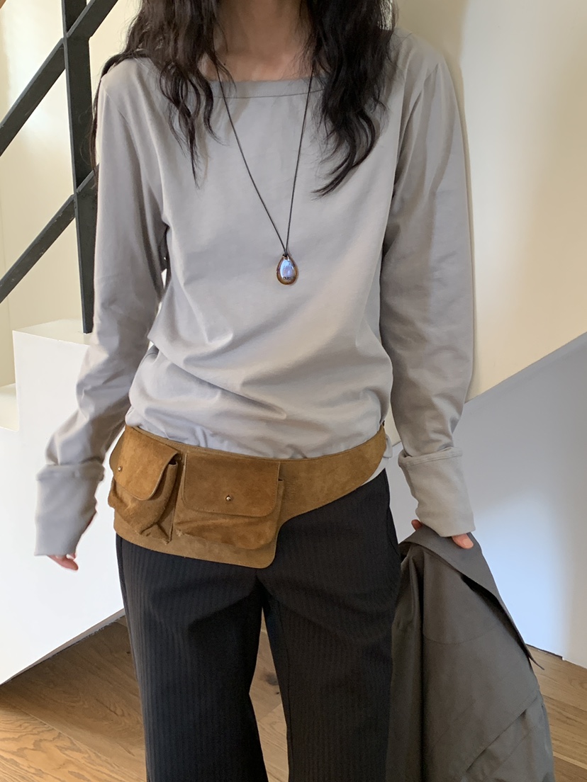 OURS東大門㊣實拍女士新品時尚25秋冬休閑人氣推薦長袖T恤船領OURS長袖T恤