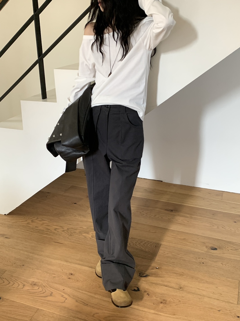 OURS東大門㊣實拍女士新品時尚25秋冬休閑人氣推薦長袖T恤船領OURS長袖T恤