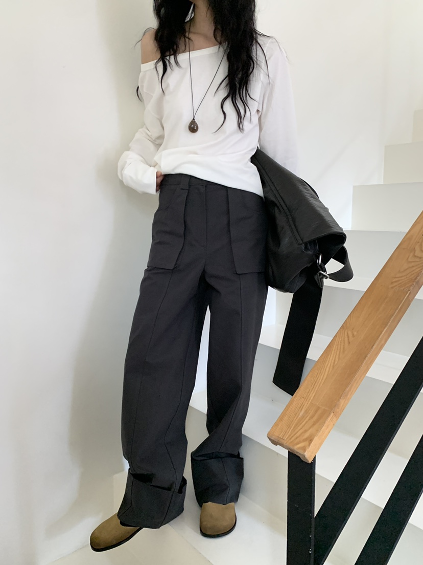 OURS東大門㊣實拍女士新品時尚25秋冬休閑人氣推薦長袖T恤船領OURS長袖T恤
