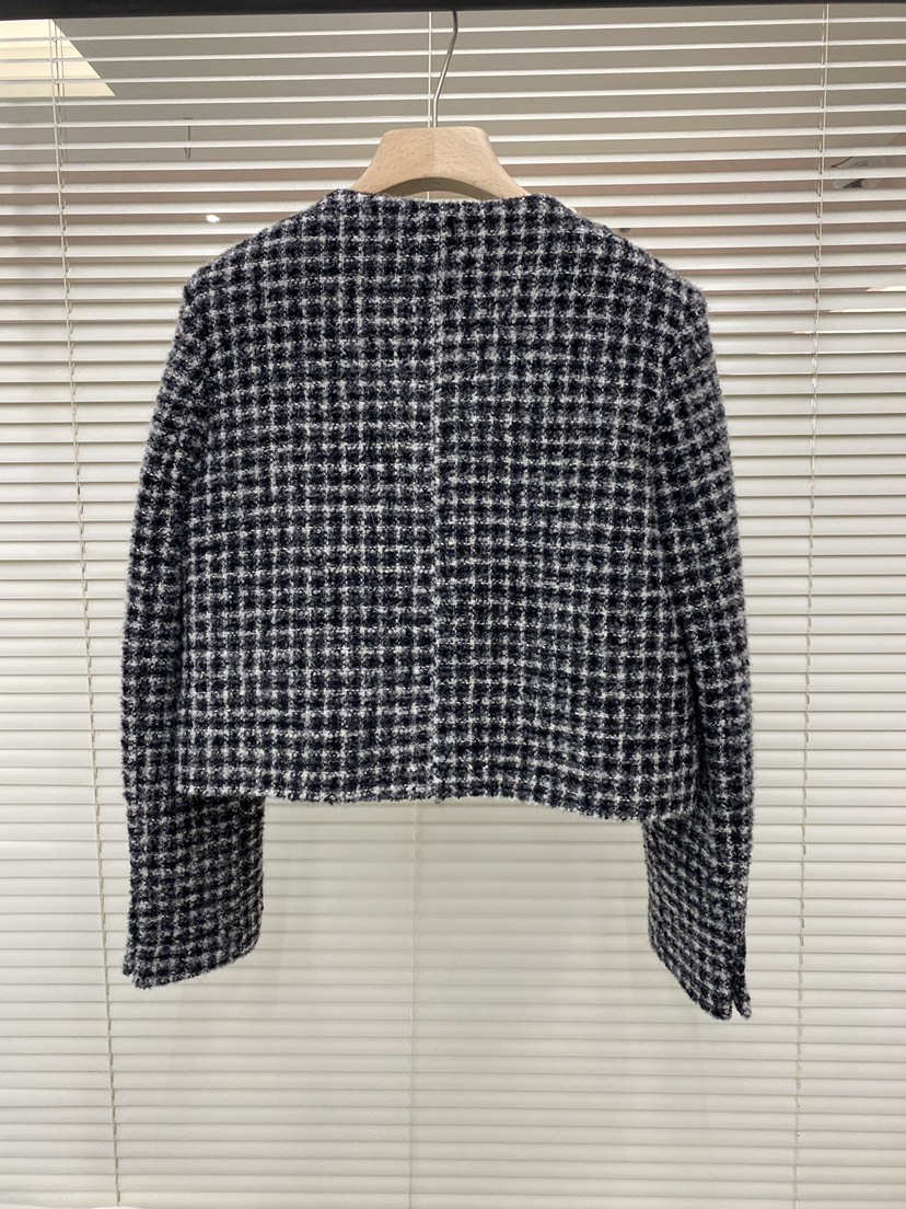 AND THE東大門㊣實拍女裝新款推薦真品休閑夾克羊毛格紋花呢AND THE夾克