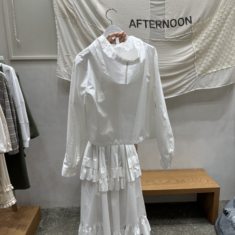 AFTERNOON韓國代購㊣女士新款熱賣時尚真品襯衫蕾絲衫連帽衫AFTERNOON襯衫/蕾絲衫