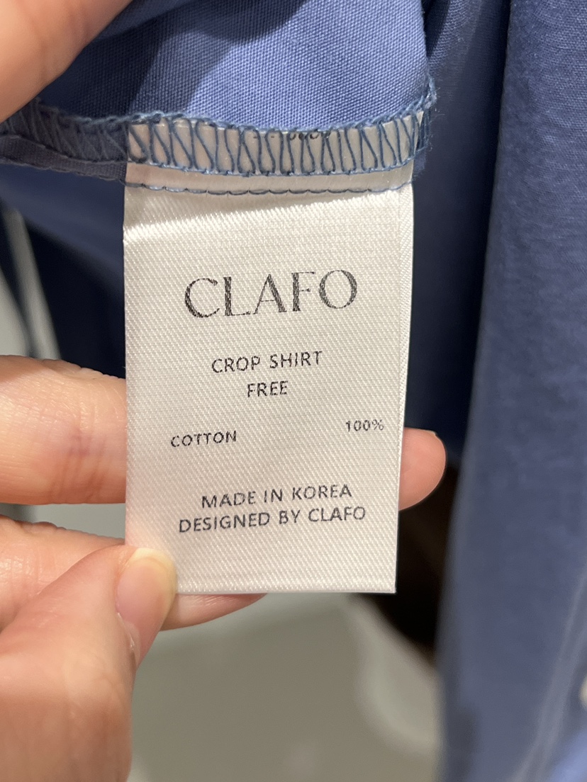 CLAFO韓國代購㊣女士新品人氣職業真品時尚推薦襯衫蕾絲衫短款CLAFO襯衫/蕾絲衫