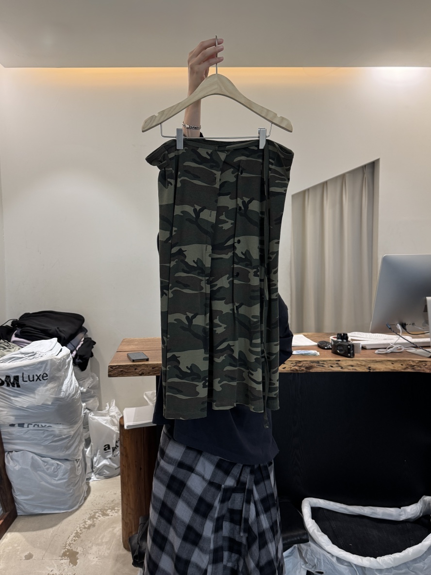 FRIC東大門㊣實拍女裝新款真品25秋冬職業半身裙中短裙迷彩FRIC半身裙/中短裙