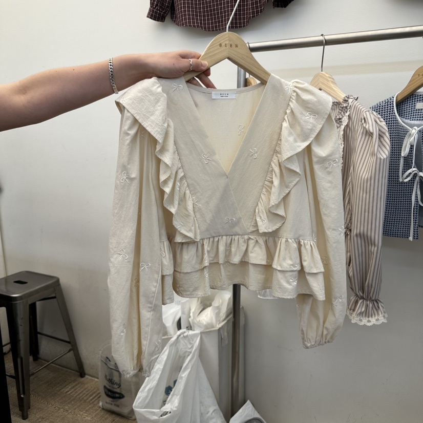 BEEN-A東大門㊣直郵女士新品真品推薦休閑職業25秋冬襯衫蕾絲衫BEEN-A襯衫/蕾絲衫