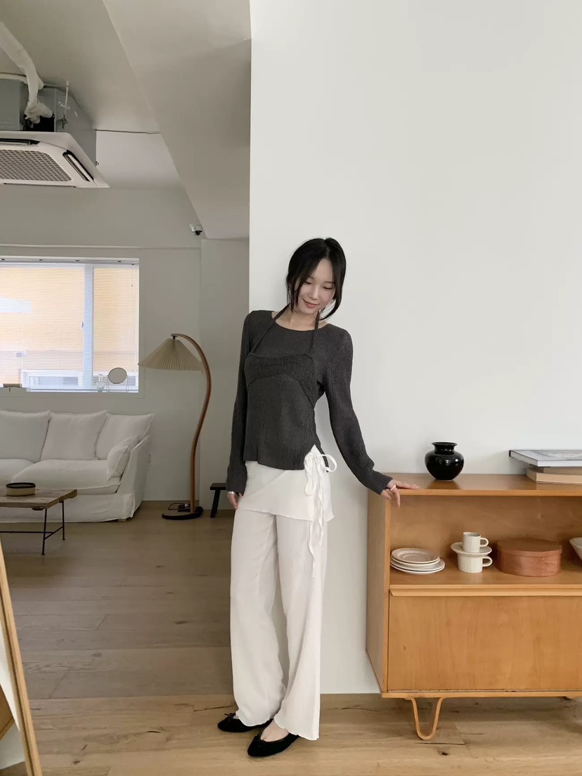 DOUZEMOIS韓國代購㊣女裝新品休閑真品推薦熱賣人氣針織衫緊身DOUZEMOIS針織衫