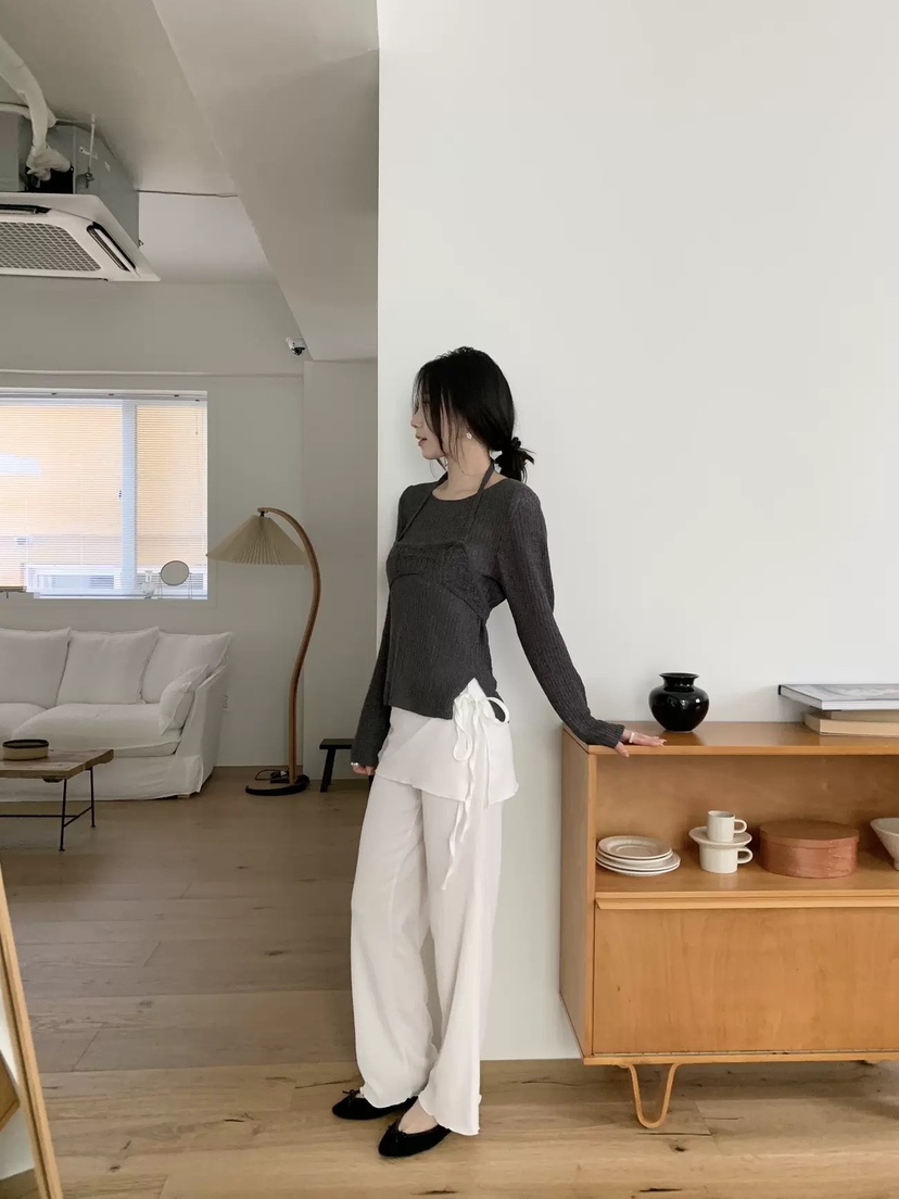 DOUZEMOIS韓國代購㊣女裝新品休閑真品推薦熱賣人氣針織衫緊身DOUZEMOIS針織衫