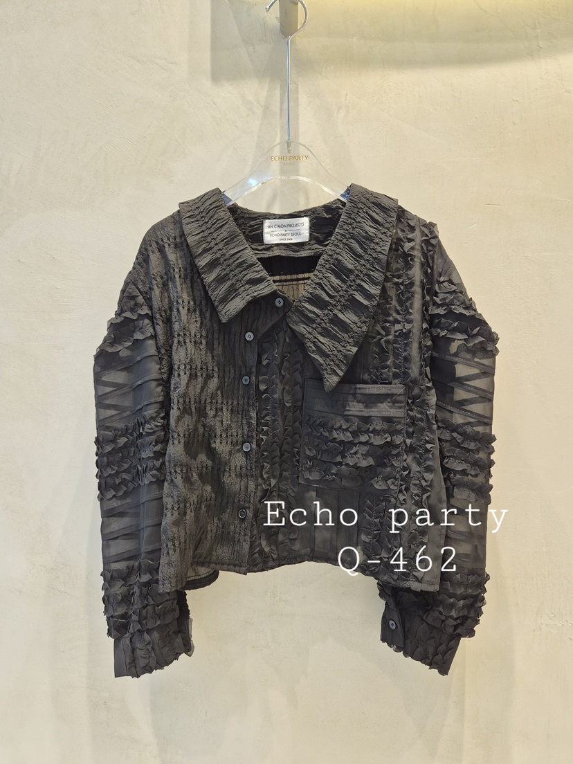 ECHOPARTY東大門㊣直郵女裝新品時尚25秋冬職業人氣襯衫蕾絲衫ECHOPARTY襯衫/蕾絲衫圖色2