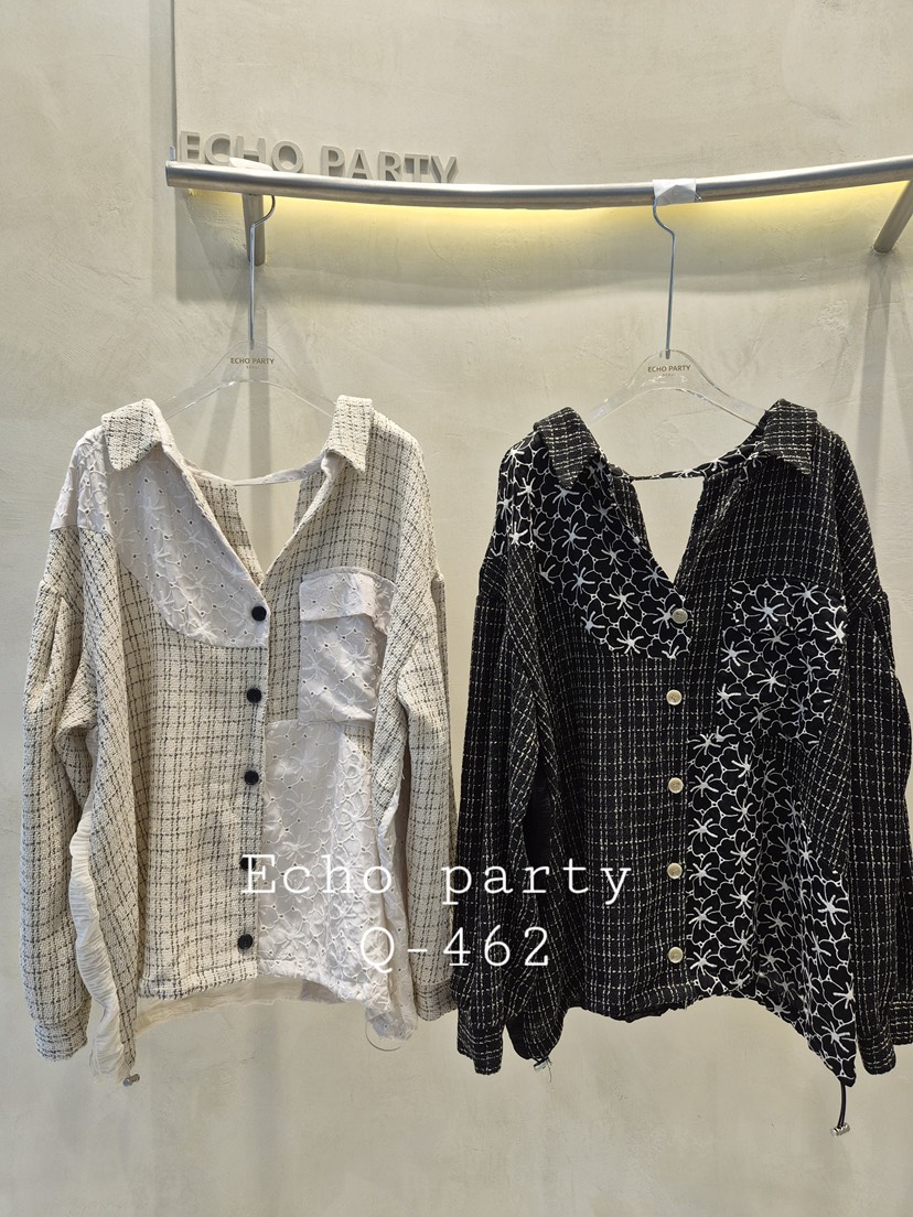 ECHOPARTY韓國直郵㊣女士新款25秋冬推薦休閑人氣襯衫蕾絲衫ECHOPARTY襯衫/蕾絲衫