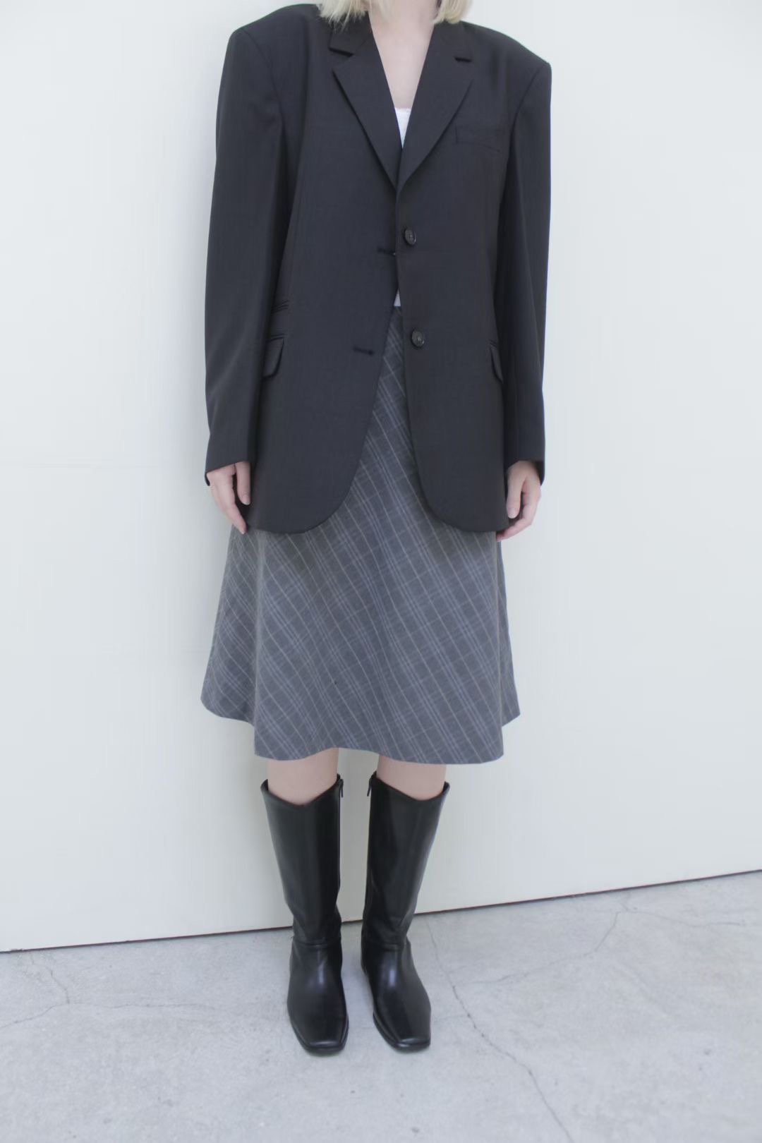 SUNEV東大門㊣代購女士新款推薦休閑職業熱賣半身裙中短裙格紋SUNEV半身裙/中短裙
